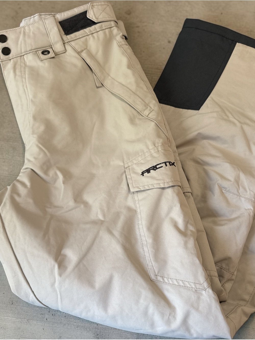 Arctix Men’s Tan Cargo Snow Pants with Black Cuff Panels